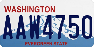 WA license plate AAW4750