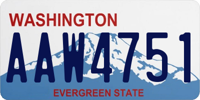 WA license plate AAW4751