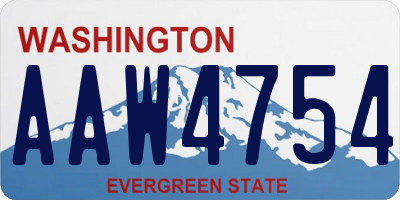 WA license plate AAW4754