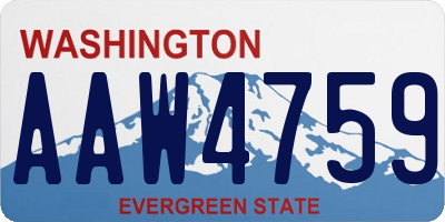 WA license plate AAW4759