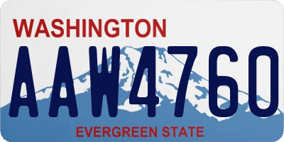 WA license plate AAW4760