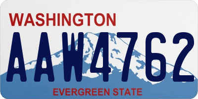 WA license plate AAW4762