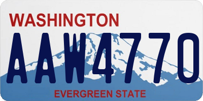WA license plate AAW4770