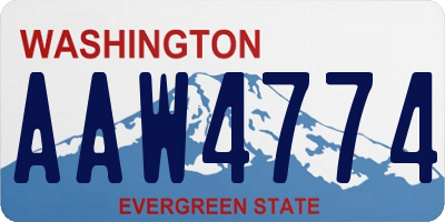 WA license plate AAW4774