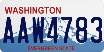 WA license plate AAW4783