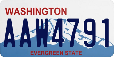 WA license plate AAW4791