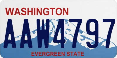 WA license plate AAW4797