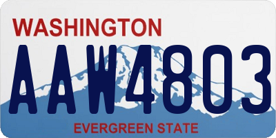 WA license plate AAW4803