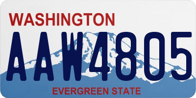 WA license plate AAW4805