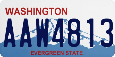 WA license plate AAW4813