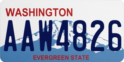 WA license plate AAW4826