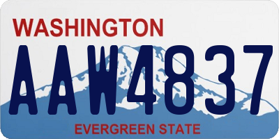 WA license plate AAW4837