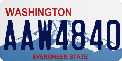 WA license plate AAW4840