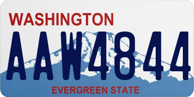 WA license plate AAW4844