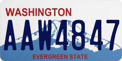 WA license plate AAW4847