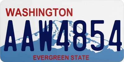 WA license plate AAW4854