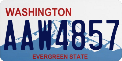 WA license plate AAW4857