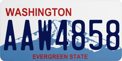 WA license plate AAW4858