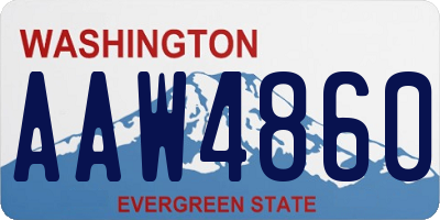 WA license plate AAW4860