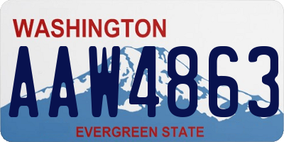 WA license plate AAW4863