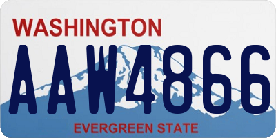 WA license plate AAW4866