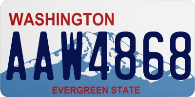 WA license plate AAW4868