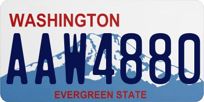 WA license plate AAW4880
