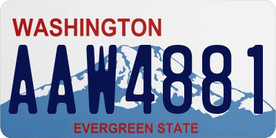 WA license plate AAW4881