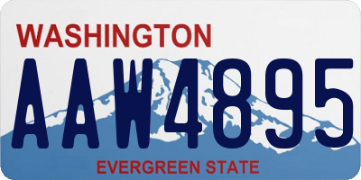 WA license plate AAW4895