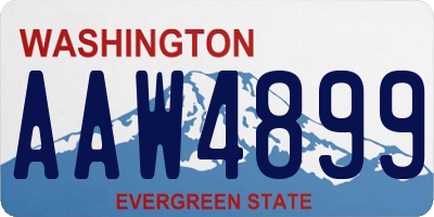 WA license plate AAW4899