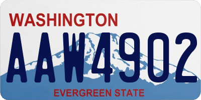 WA license plate AAW4902