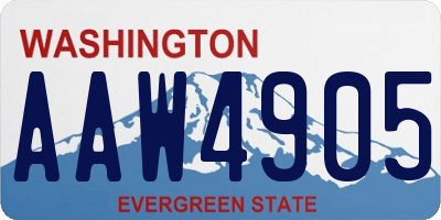 WA license plate AAW4905