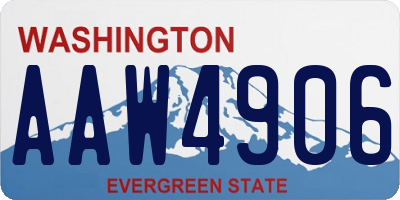 WA license plate AAW4906