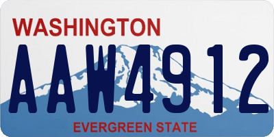 WA license plate AAW4912