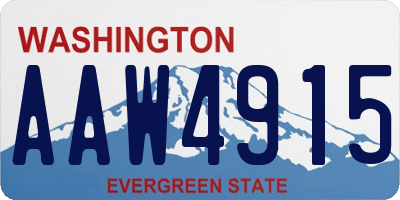 WA license plate AAW4915