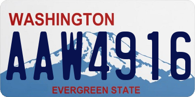 WA license plate AAW4916