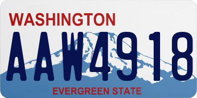 WA license plate AAW4918