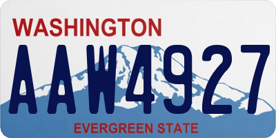 WA license plate AAW4927