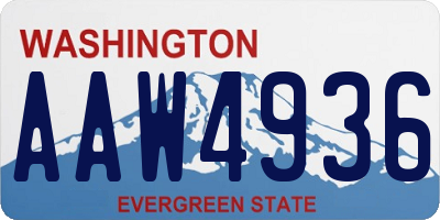 WA license plate AAW4936
