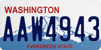 WA license plate AAW4943