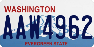 WA license plate AAW4962