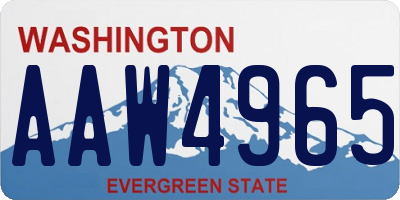 WA license plate AAW4965