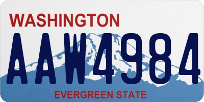 WA license plate AAW4984