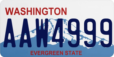 WA license plate AAW4999