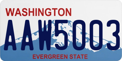 WA license plate AAW5003