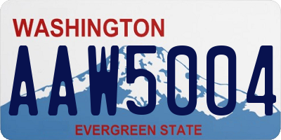 WA license plate AAW5004