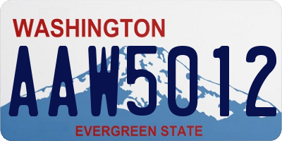 WA license plate AAW5012