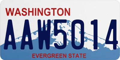 WA license plate AAW5014