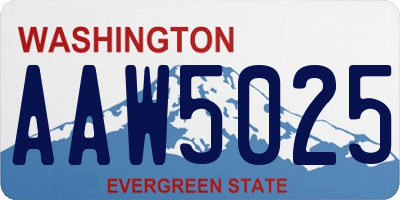 WA license plate AAW5025