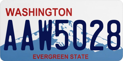 WA license plate AAW5028